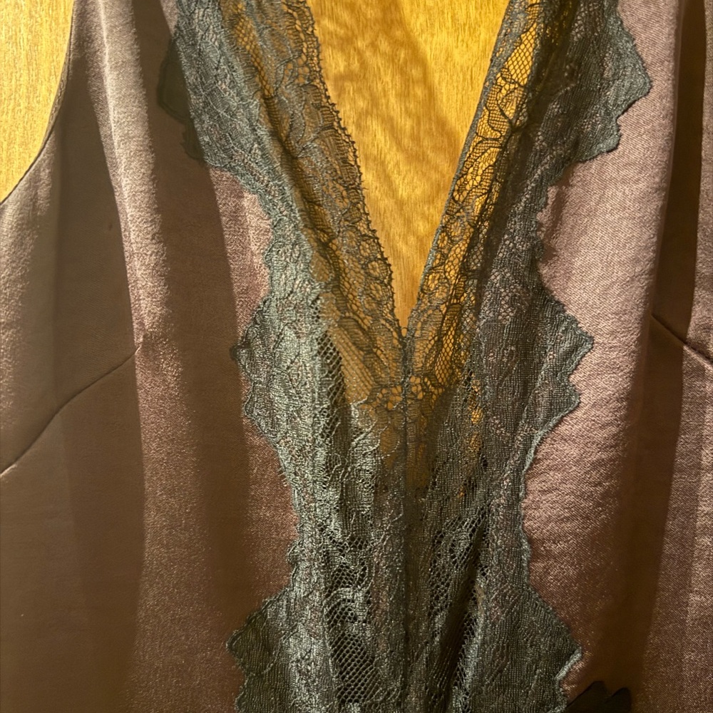 Bec & Bridge Cocoa Brown Lace-Trim Satin Midi Dress - Picture 5 of 5